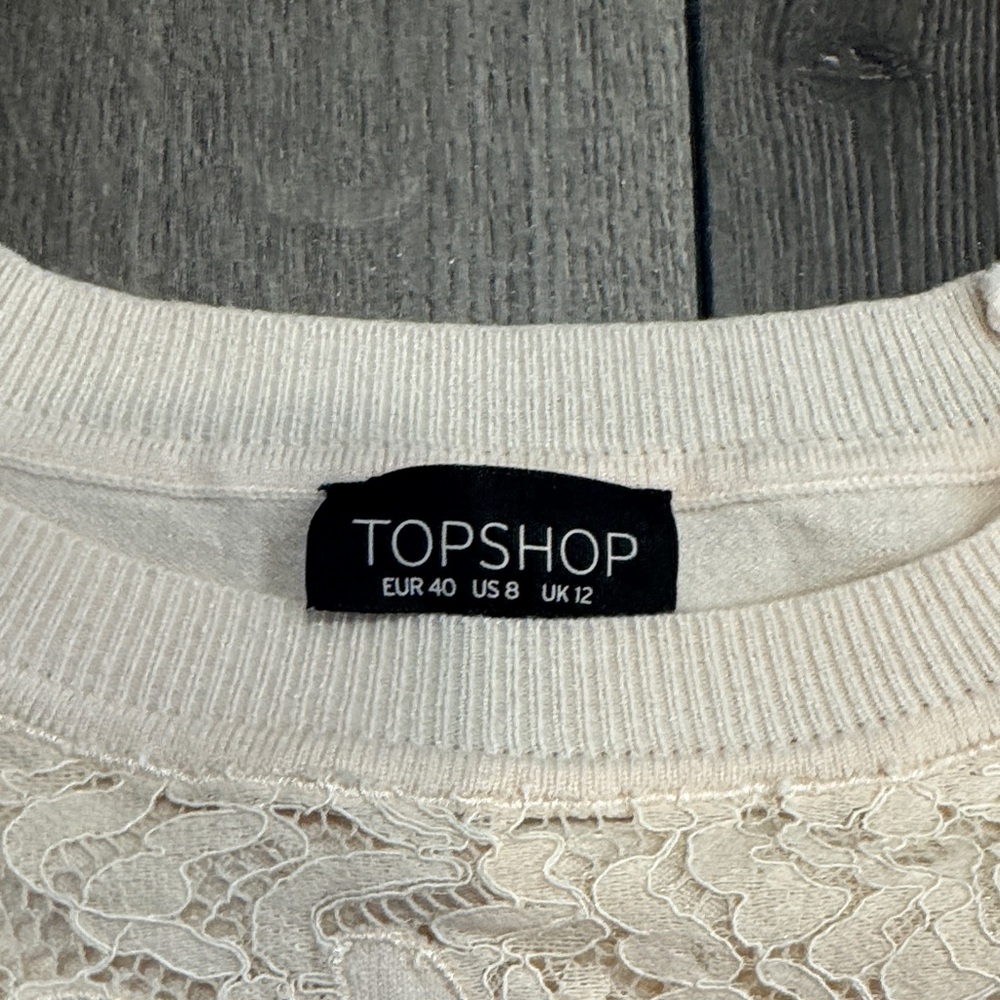 Topshop Women’s Sweater in Cream Size 8 - Picture 2 of 4